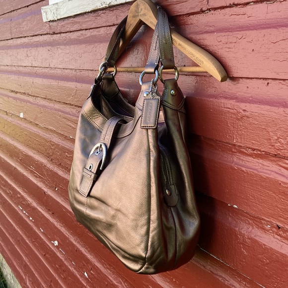 NWT Coach Soho Leather Large Hobo Handbag Purse in Silver/Bronze F17092 - Picture 3 of 12